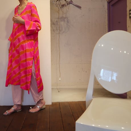 Neon Pink silk kurta