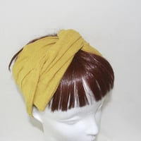 【nimili / wire hair band】ヘアターバン（ワイヤー入）コットンリネン素材/イエロー