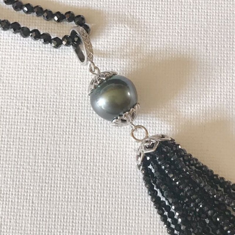 ブラックスピネルタッセルネックレス | CARCAJOU online store