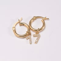 イニシャル&ナンバー 【フープピアス】