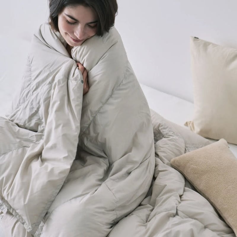 ルームダウン 超軽量 800FP 羽毛布団 クッションカバー付き