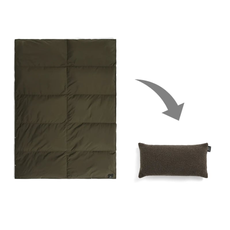 ルームダウン 超軽量 800FP 羽毛膝掛け クッションカバー付き