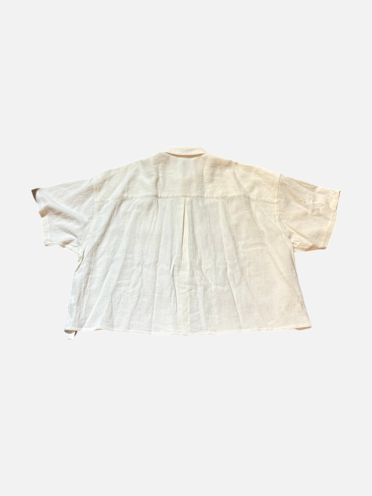 whowhat フーワット ビッグシャツ　コットン　白シャツ オフホワイト　M whowhat(フーワット)5X SHIRT(SHORT SLEEVE) (WH-2301-T8) | whowhat