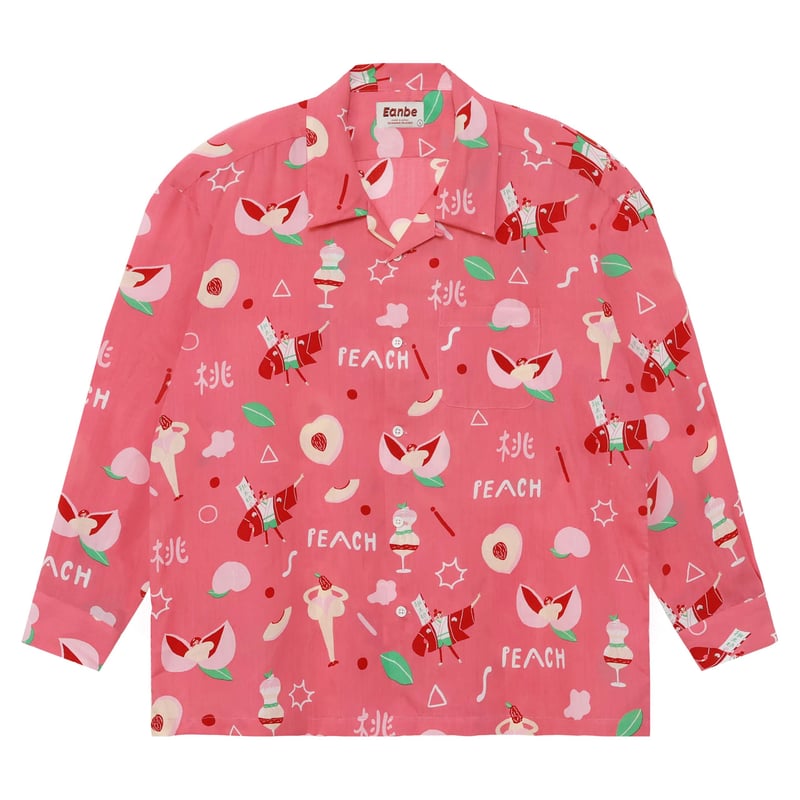 【美品】mercibeaucoup, オーバーサイズ　花柄長袖シャツ　ピンク PEACH L/S SHIRT / PINK 【Eanbe】 | CLOTH+CROSS