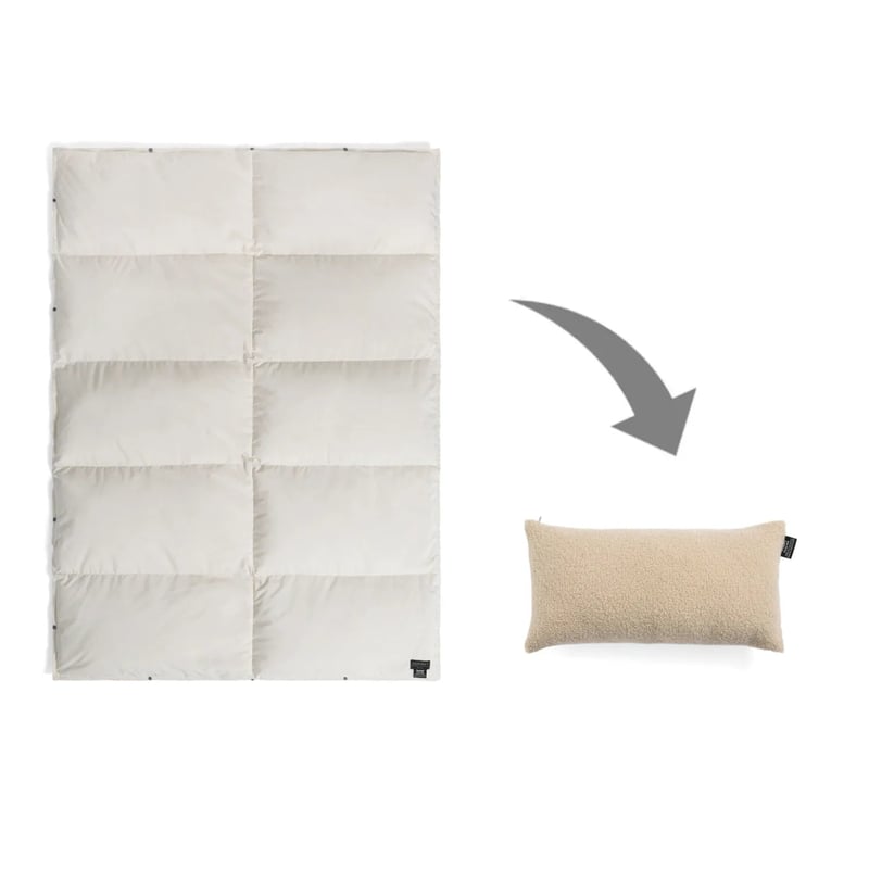 ルームダウン 超軽量 800FP 羽毛膝掛け クッションカバー付き