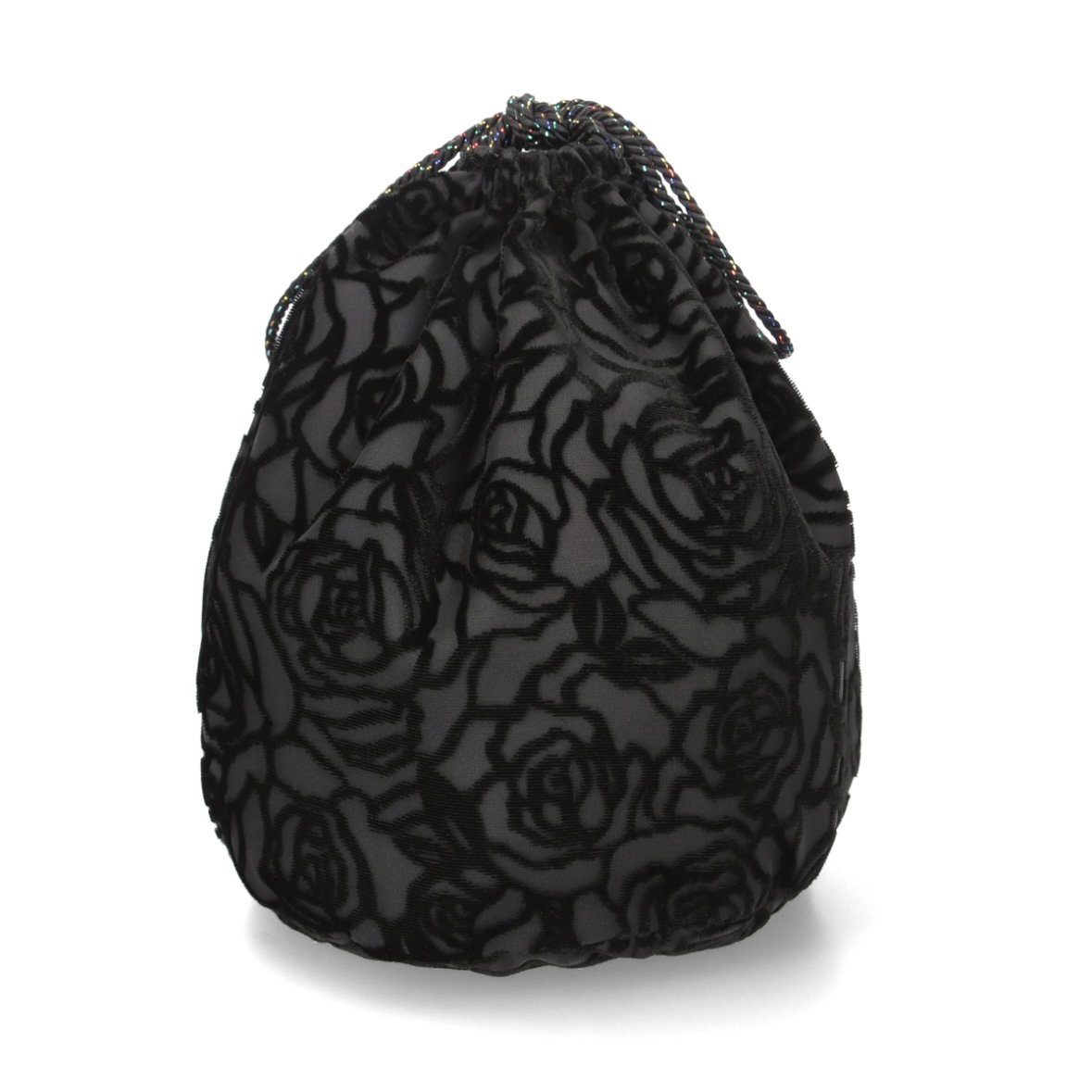 ROSE VELVET DRAWSTRING BAG BLACK 【Tuitaci】【朔】 |
