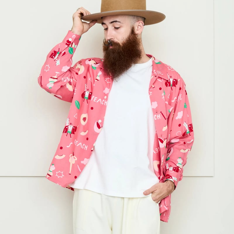 PEACH L/S SHIRT / PINK 【Eanbe】 | CLOTH+CROSS