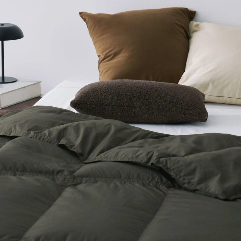 ルームダウン 超軽量 800FP 羽毛膝掛け クッションカバー付き