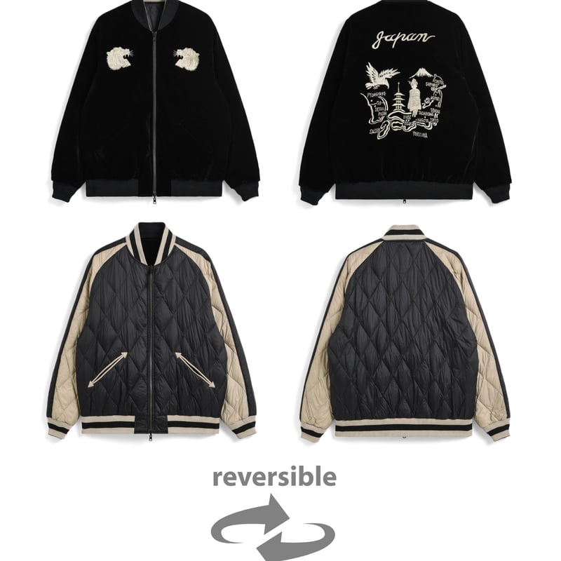 希少 The Wanderers リバーシブル サテン ジャケット ブルゾン Remember. ブルゾン アウター Nylon×Freece Reversible Jacket