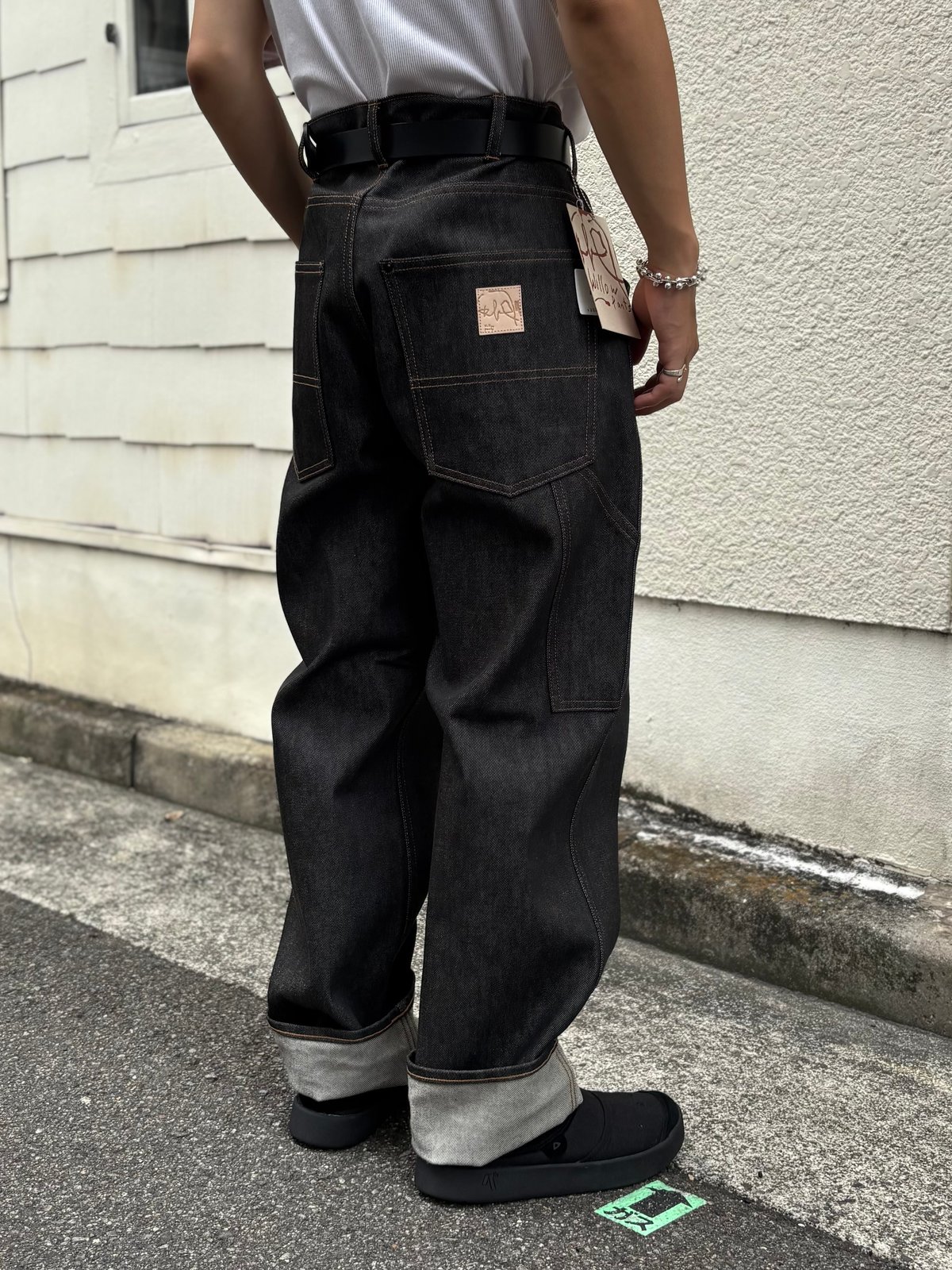 P-035 <black denim> 【Willow pants】 | CLOTH+CROSS