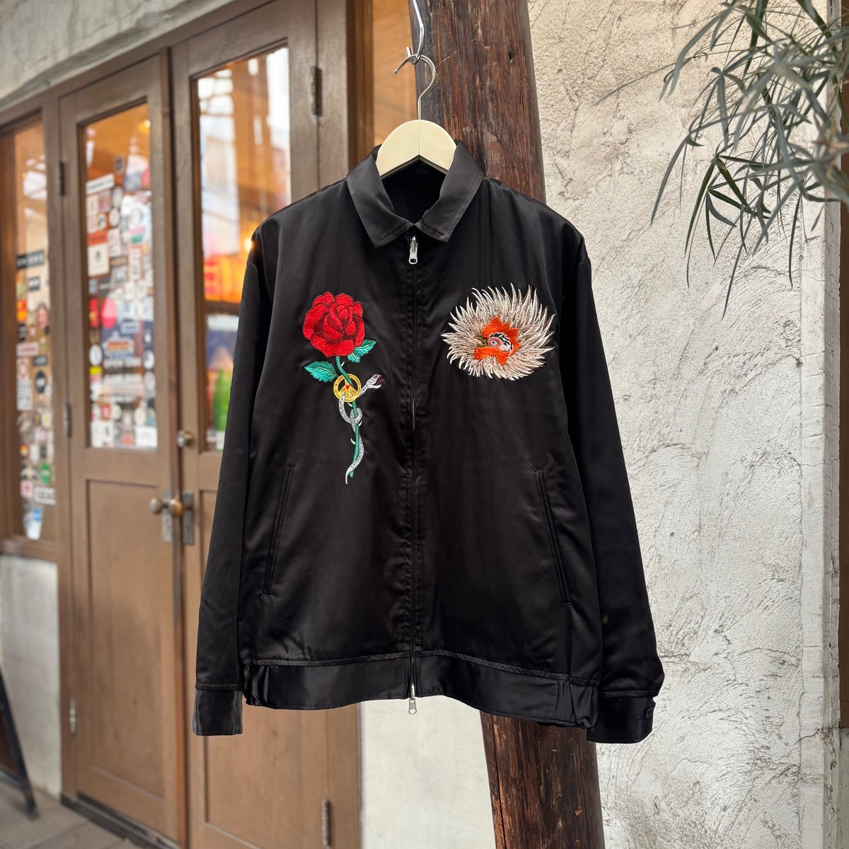 BRU NA BOINNE Chicken Heart 刺繍スカジャン Chicken Heart Jumper(S(WOMEN) ネービー): BRU NA BOINNE