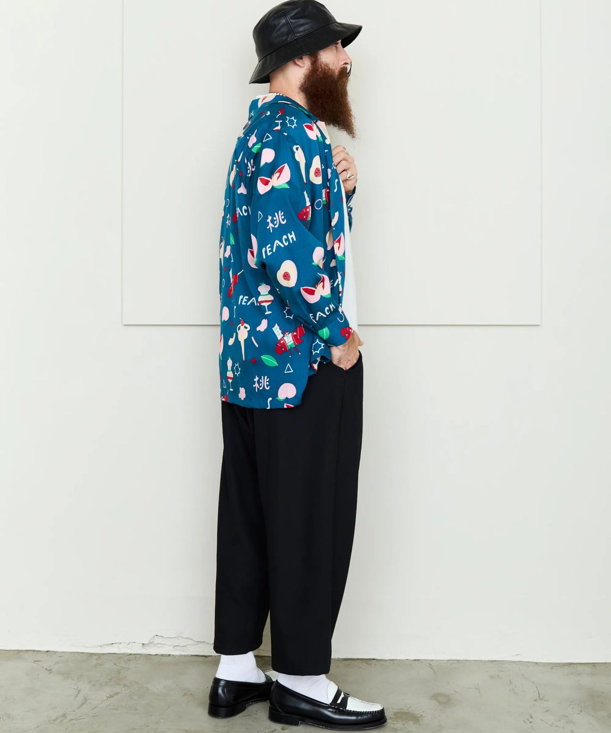 アビスパ　NARA 3番 シャツ ネイビー 幾何学模様 PEACH L/S SHIRT / NAVY 【Eanbe】 | CLOTH+CROSS