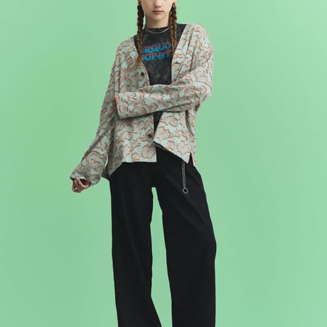 FLOWER JQD SHIRTS CARDIGAN MINT 【Tuitaci】【朔】
