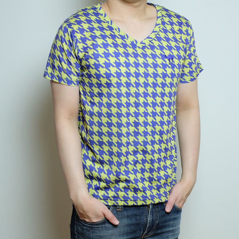 千鳥柄VネックTshirts | agk store 千鳥柄VネックTshirts | agk store