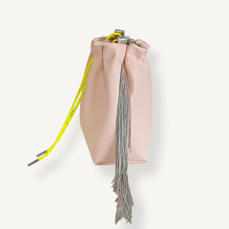 “受注制作” Fringe Kinchaku "L.Pink×Fluorescent Yellow"