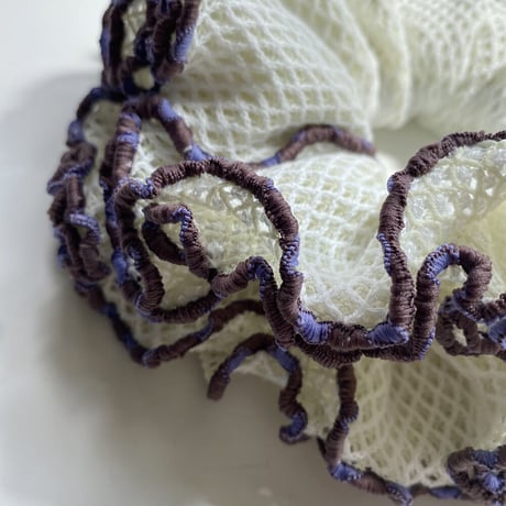 【MiKO】Big scrunchie "mesh knit/Yellow"