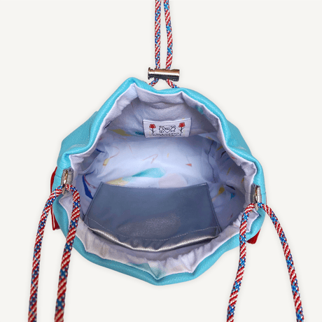 “受注制作” Fringe Kinchaku "Turquoise×Red"