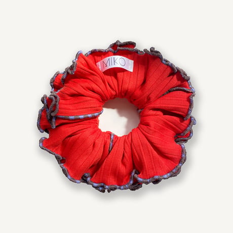 【MiKO】Big scrunchie "broad rib/Red"
