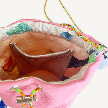 “受注制作” Fringe Kinchaku "Pink×Blue"