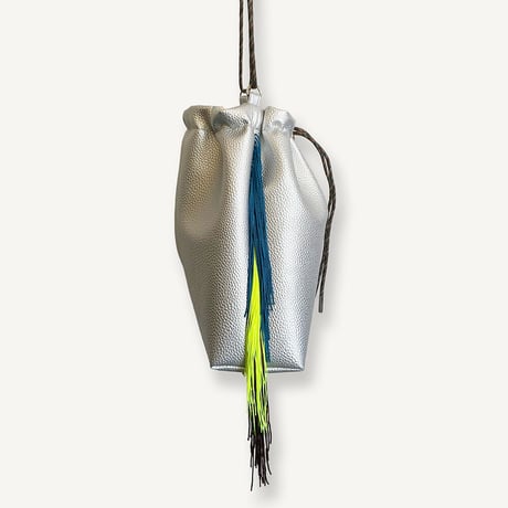 “受注制作” Fringe Kinchaku "Silver×Mix:Brown"