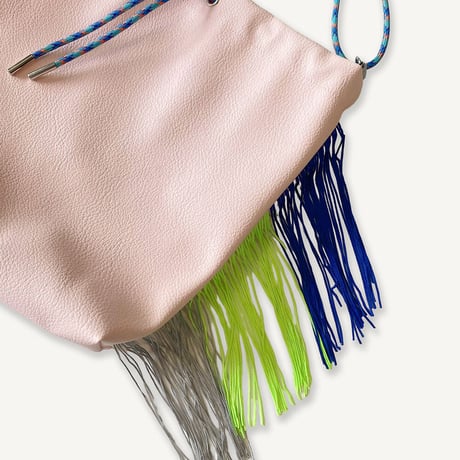 Fringe Kinchaku "L.Pink×Mix:Blue"