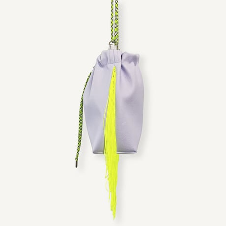 “受注制作” Fringe Kinchaku "L.Purple×Fluorescent Yellow"