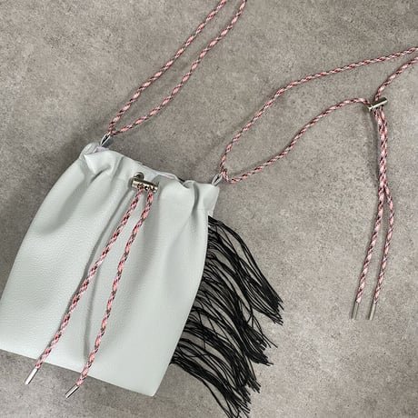 “受注制作” Fringe Kinchaku "L.Gray×Black"