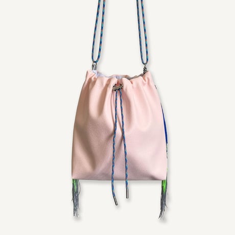 Fringe Kinchaku "L.Pink×Mix:Blue"