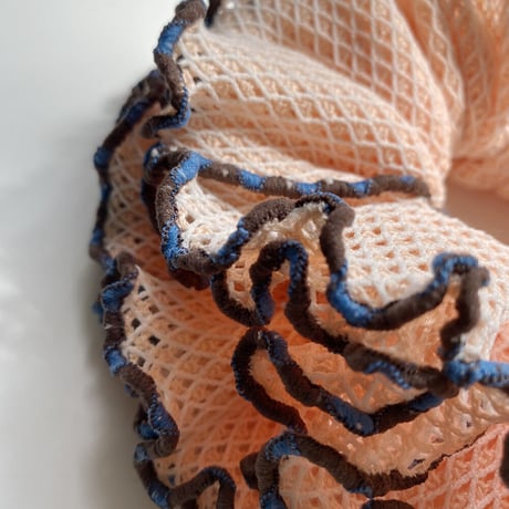 【MiKO】Big scrunchie "mesh knit/Orange"