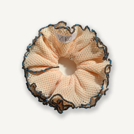 【MiKO】Big scrunchie "mesh knit/Orange"