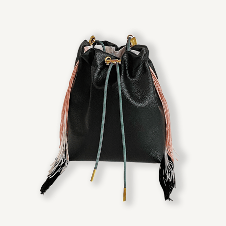 “受注制作” Fringe Kinchaku "Black×Pink Mix"