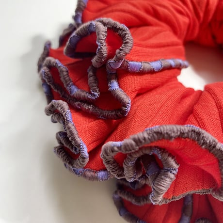 【MiKO】Big scrunchie "broad rib/Red"