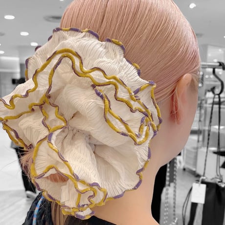 【MiKO】Big scrunchie "stripe/Green"