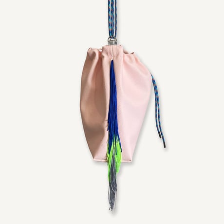 Fringe Kinchaku "L.Pink×Mix:Blue"