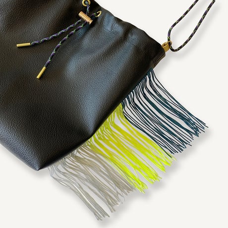 Fringe Kinchaku "Black×Mix:Black"