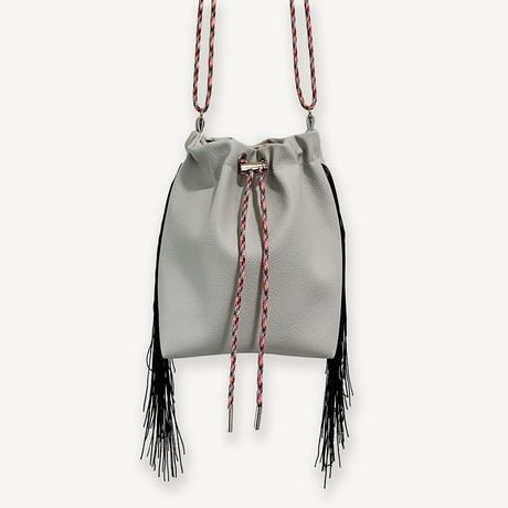 “受注制作” Fringe Kinchaku "L.Gray×Black"