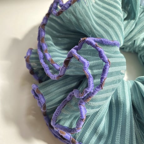 【MiKO】Big scrunchie "stripe/Green"