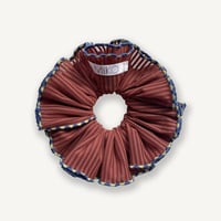 【MiKO】Big scrunchie "stripe/Brown"