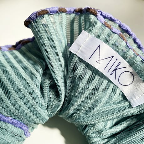 【MiKO】Big scrunchie "stripe/Green"