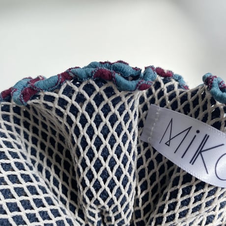 【MiKO】Big scrunchie "mesh knit/Chacoal"