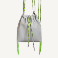 “受注制作” Fringe Kinchaku "L.Gray×Fluorescent Green"