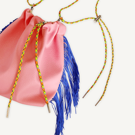 “受注制作” Fringe Kinchaku "Pink×Blue"