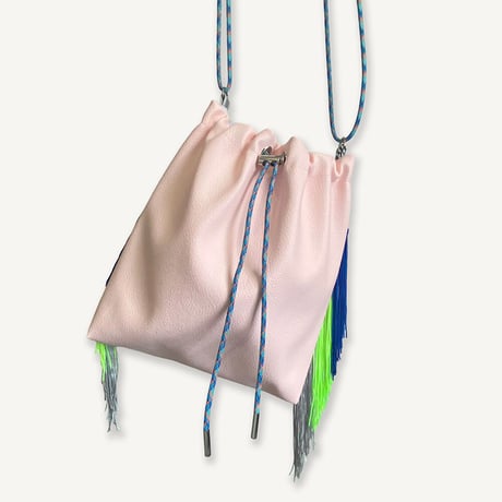 Fringe Kinchaku "L.Pink×Mix:Blue"