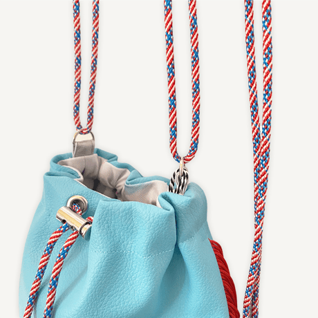 “受注制作” Fringe Kinchaku "Turquoise×Red"