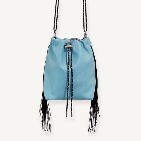 “受注制作” Fringe Kinchaku "Turquoise×Black"