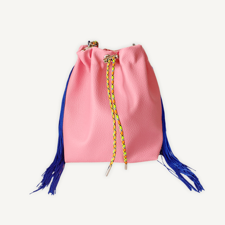 “受注制作” Fringe Kinchaku "Pink×Blue"