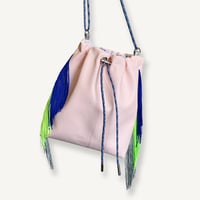 “受注制作” Fringe Kinchaku "L.Pink×Mix:Blue"