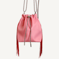 “受注制作” Fringe Kinchaku "Pink×Red"