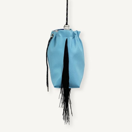 “受注制作” Fringe Kinchaku "Turquoise×Black"