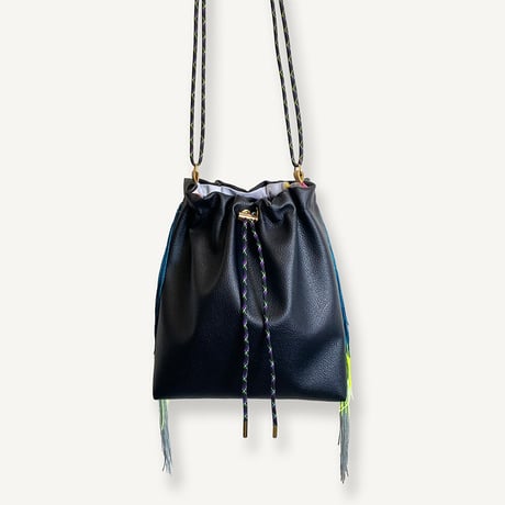 Fringe Kinchaku "Black×Mix:Black"